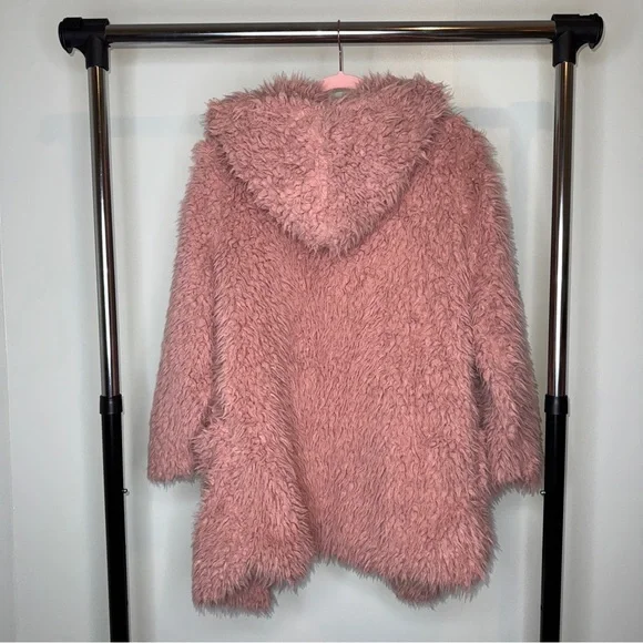 Love Tree Pink Faux Fur Hooded Coat - Picture 2 of 5